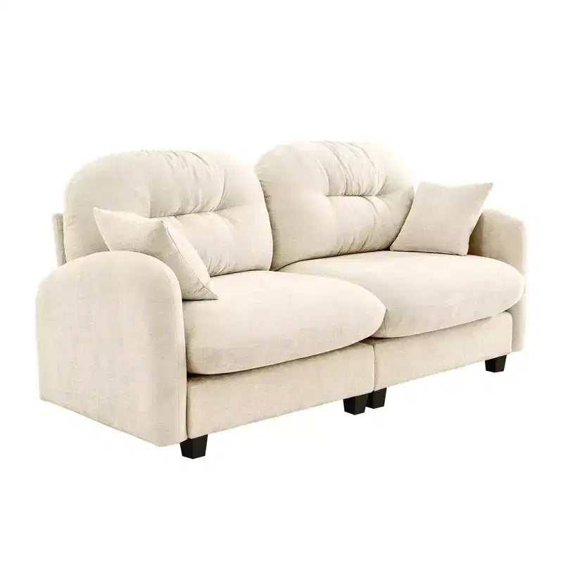 Cloud Touch Chenille Loveseat  Tufted Back, Ergonomic High-Density Foam, Solid Wood Base, Apartment-Size 2-Seater