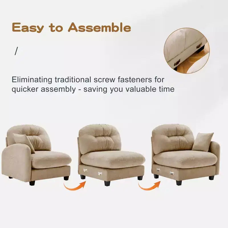 Cloud Touch Chenille Loveseat  Tufted Back, Ergonomic High-Density Foam, Solid Wood Base, Apartment-Size 2-Seater