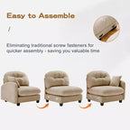 Cloud Touch Chenille Loveseat  Tufted Back, Ergonomic High-Density Foam, Solid Wood Base, Apartment-Size 2-Seater