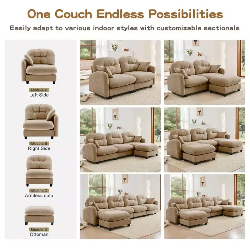 Cloud Touch Chenille Loveseat  Tufted Back, Ergonomic High-Density Foam, Solid Wood Base, Apartment-Size 2-Seater