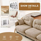 Cloud Touch Chenille Loveseat  Tufted Back, Ergonomic High-Density Foam, Solid Wood Base, Apartment-Size 2-Seater