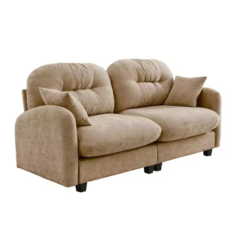 Cloud Touch Chenille Loveseat  Tufted Back, Ergonomic High-Density Foam, Solid Wood Base, Apartment-Size 2-Seater