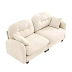 Cloud Touch Chenille Loveseat  Tufted Back, Ergonomic High-Density Foam, Solid Wood Base, Apartment-Size 2-Seater