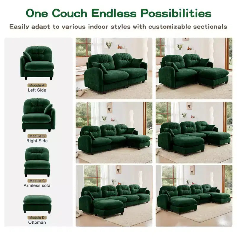 Cloud Touch Chenille Loveseat  Tufted Back, Ergonomic High-Density Foam, Solid Wood Base, Apartment-Size 2-Seater