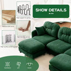 Cloud Touch Chenille Loveseat  Tufted Back, Ergonomic High-Density Foam, Solid Wood Base, Apartment-Size 2-Seater