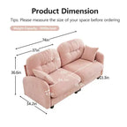 Cloud Touch Chenille Loveseat  Tufted Back, Ergonomic High-Density Foam, Solid Wood Base, Apartment-Size 2-Seater