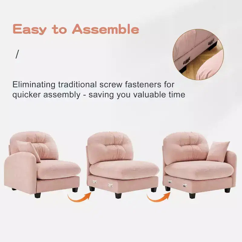 Cloud Touch Chenille Loveseat  Tufted Back, Ergonomic High-Density Foam, Solid Wood Base, Apartment-Size 2-Seater