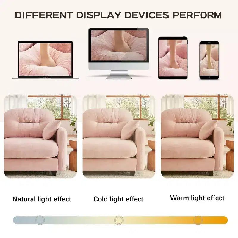 Cloud Touch Chenille Loveseat  Tufted Back, Ergonomic High-Density Foam, Solid Wood Base, Apartment-Size 2-Seater