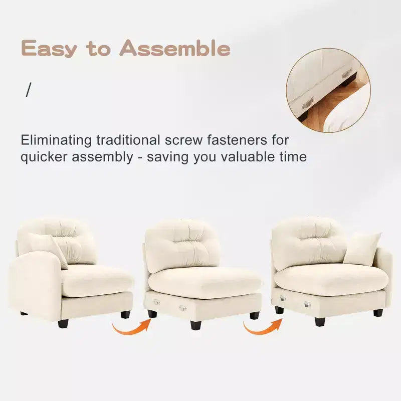 Cloud Touch Chenille Loveseat  Tufted Back, Ergonomic High-Density Foam, Solid Wood Base, Apartment-Size 2-Seater