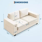 71 Oversized Cloud Couch, 93 Pounds Mid Century Chenille Sofa, No Assembly Required & Deep Seat