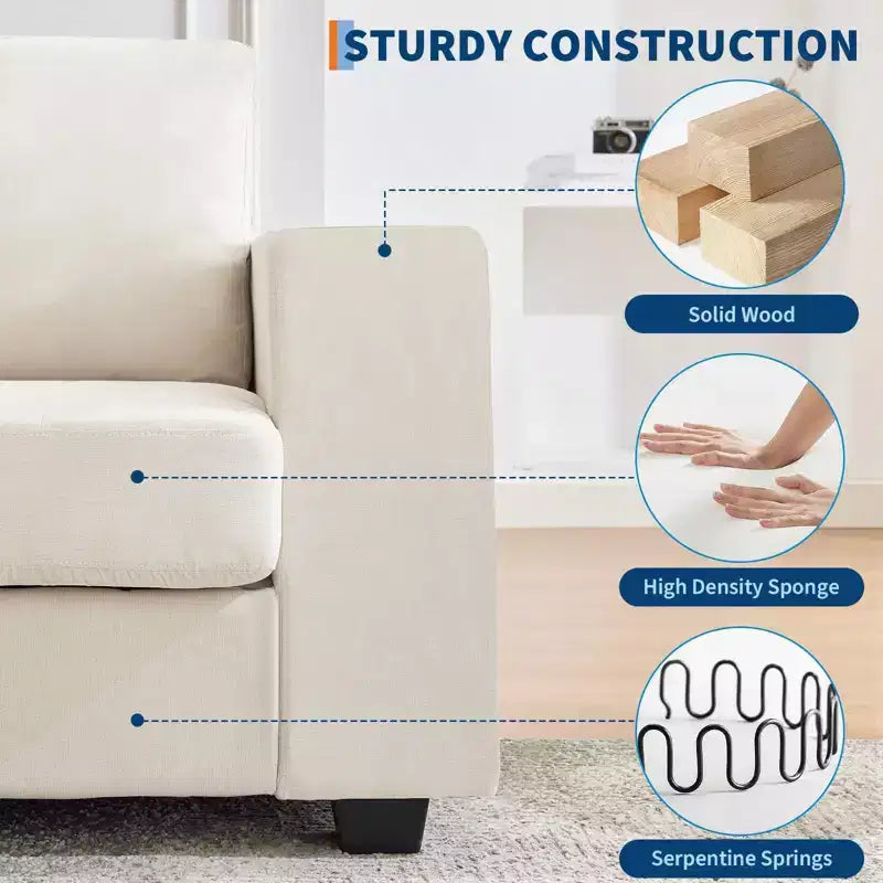 71 Oversized Cloud Couch, 93 Pounds Mid Century Chenille Sofa, No Assembly Required & Deep Seat
