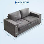 71 Oversized Cloud Couch, 93 Pounds Mid Century Chenille Sofa, No Assembly Required & Deep Seat