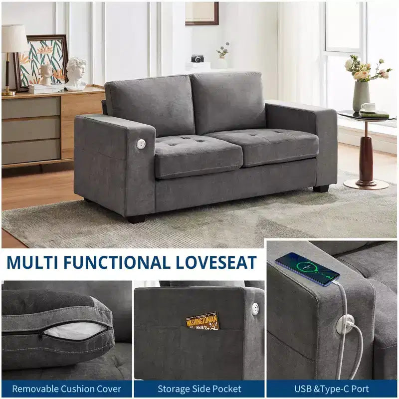 71 Oversized Cloud Couch, 93 Pounds Mid Century Chenille Sofa, No Assembly Required & Deep Seat