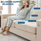90 Compact Sofa, 2-Seater Gray Chenille Couch with USB/Type-C Ports & Side Pockets, Medium Firm Support