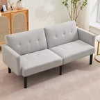 Canapé-lit futon, causeuse compacte, canapé-lit convertible moderne du milieu du siècle