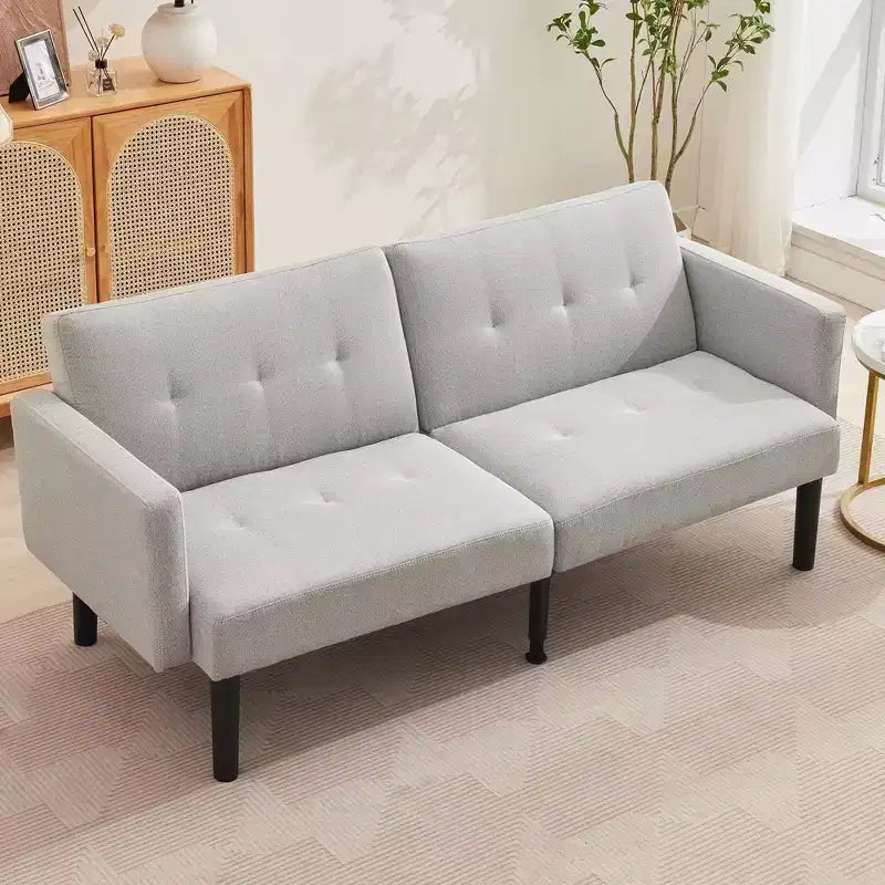 Canapé-lit futon, causeuse compacte, canapé-lit convertible moderne du milieu du siècle