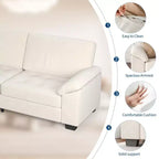 90 3 Seater Sofa Counch Velvet Upholstered Oversized Loveseat with Soft Spacious Armrests