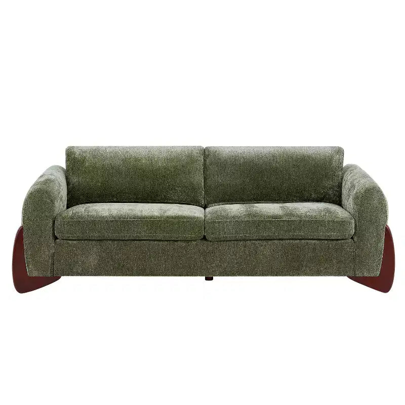 Christopher Knight Home Miles Modern Chenille 89 3-Seater Sofa with Rubberwood Legs