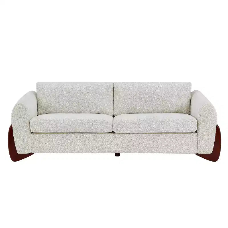 Christopher Knight Home Miles Modern Chenille 89 3-Seater Sofa with Rubberwood Legs