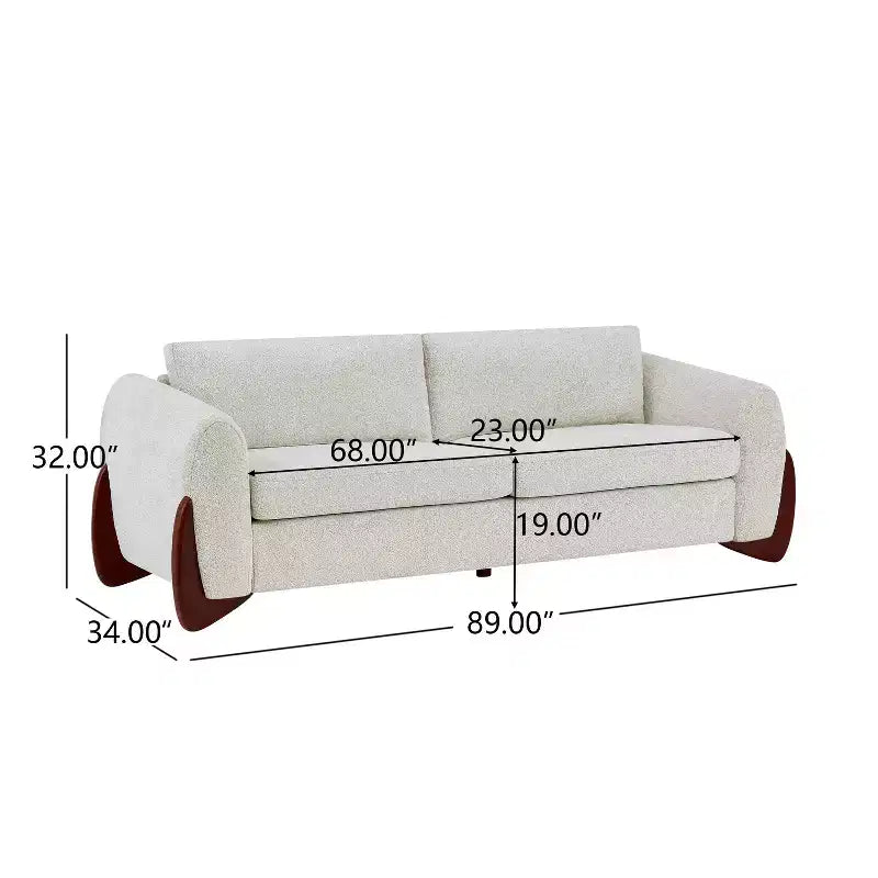 Christopher Knight Home Miles Modern Chenille 89 3-Seater Sofa with Rubberwood Legs