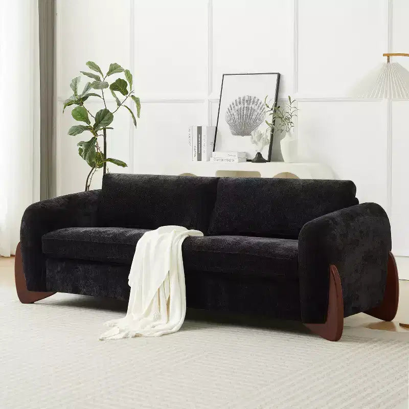Christopher Knight Home Miles Modern Chenille 89 3-Seater Sofa with Rubberwood Legs