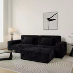 Canapé modulable grand format Whisen 106.3 - Tissu rayé, Style moderne, Confortable, Compression sous vide, Éponge pleine, Haute résilience, Droit
