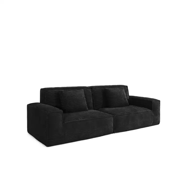 Canapé modulable grand format Whisen 106.3 - Tissu rayé, Style moderne, Confortable, Compression sous vide, Éponge pleine, Haute résilience, Droit