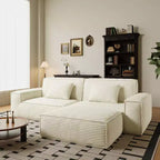 Canapé modulable grand format Whisen 106.3 - Tissu rayé, Style moderne, Confortable, Compression sous vide, Éponge pleine, Haute résilience, Droit