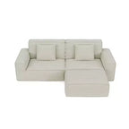 Canapé modulable grand format Whisen 106.3 - Tissu rayé, Style moderne, Confortable, Compression sous vide, Éponge pleine, Haute résilience, Droit