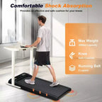 NAYSAYE Folding Portable Treadmill Under Desk Walking Pad Removable Armrests Cushioned Belt Spacious Surface for Home Office