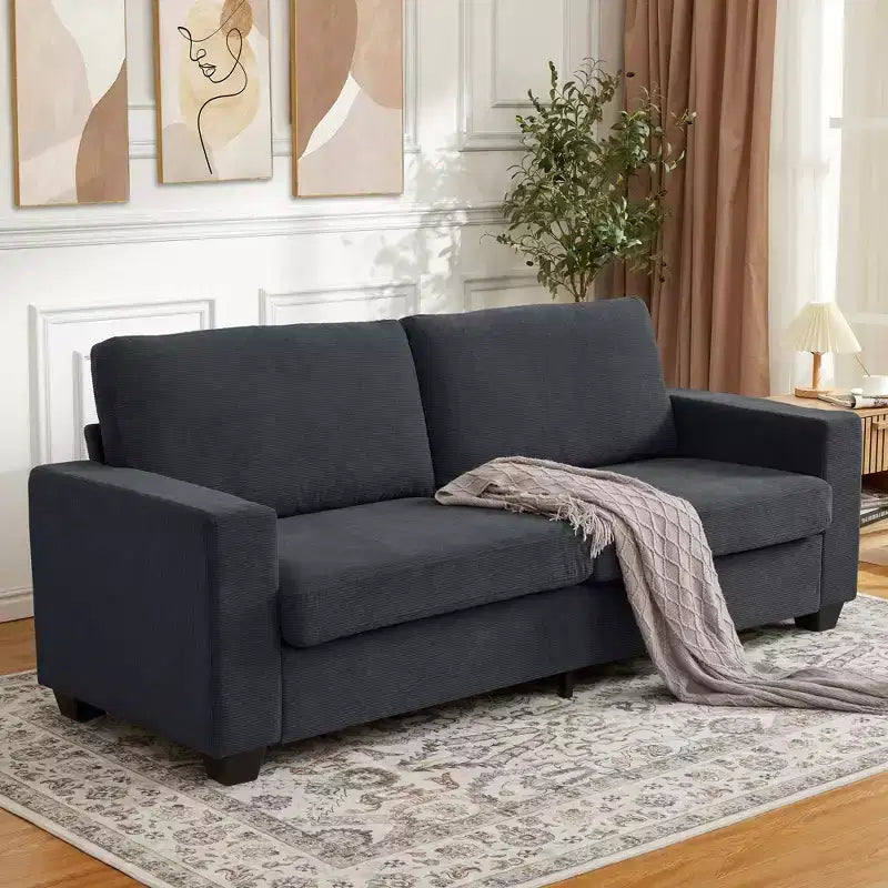 83 Inch Modern 3 Seater Sofa Couch with Deep Upholstered Seats, Comfortable Cloud Couch for Living Room, Bedroom, Office