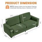 83 Inch Modern 3 Seater Sofa Couch with Deep Upholstered Seats, Comfortable Cloud Couch for Living Room, Bedroom, Office