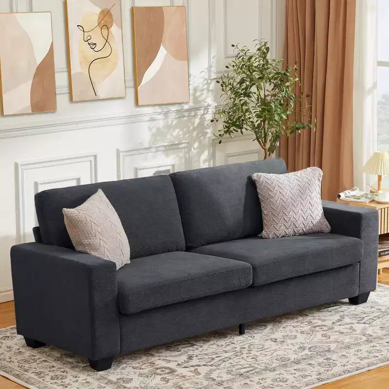 83 Inch Modern 3 Seater Sofa Couch with Deep Upholstered Seats, Comfortable Cloud Couch for Living Room, Bedroom, Office