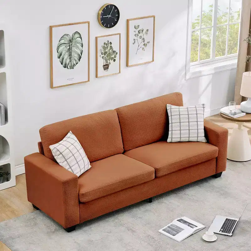 83 Inch Modern 3 Seater Sofa Couch with Deep Upholstered Seats, Comfortable Cloud Couch for Living Room, Bedroom, Office