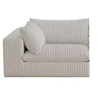 MAYEERTY 118.2 Canapé Nuage en Coton Velours Blanc, Assise Profonde, Coussin Amovible Double Couche, Aucun Assemblage Requis, Multi-Pièces