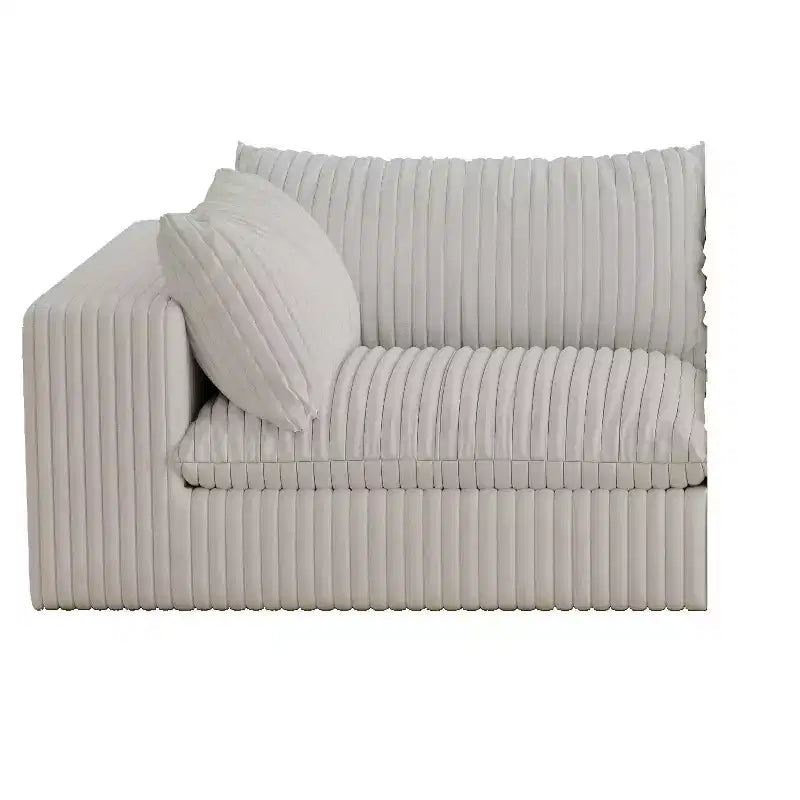 MAYEERTY 118.2 Canapé Nuage en Coton Velours Blanc, Assise Profonde, Coussin Amovible Double Couche, Aucun Assemblage Requis, Multi-Pièces