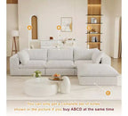 MAYEERTY 118.2 Canapé Nuage en Coton Velours Blanc, Assise Profonde, Coussin Amovible Double Couche, Aucun Assemblage Requis, Multi-Pièces