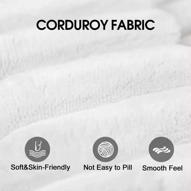 MAYEERTY 118.2 Canapé Nuage en Coton Velours Blanc, Assise Profonde, Coussin Amovible Double Couche, Aucun Assemblage Requis, Multi-Pièces