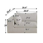 MAYEERTY 118.2 Canapé Nuage en Coton Velours Blanc, Assise Profonde, Coussin Amovible Double Couche, Aucun Assemblage Requis, Multi-Pièces