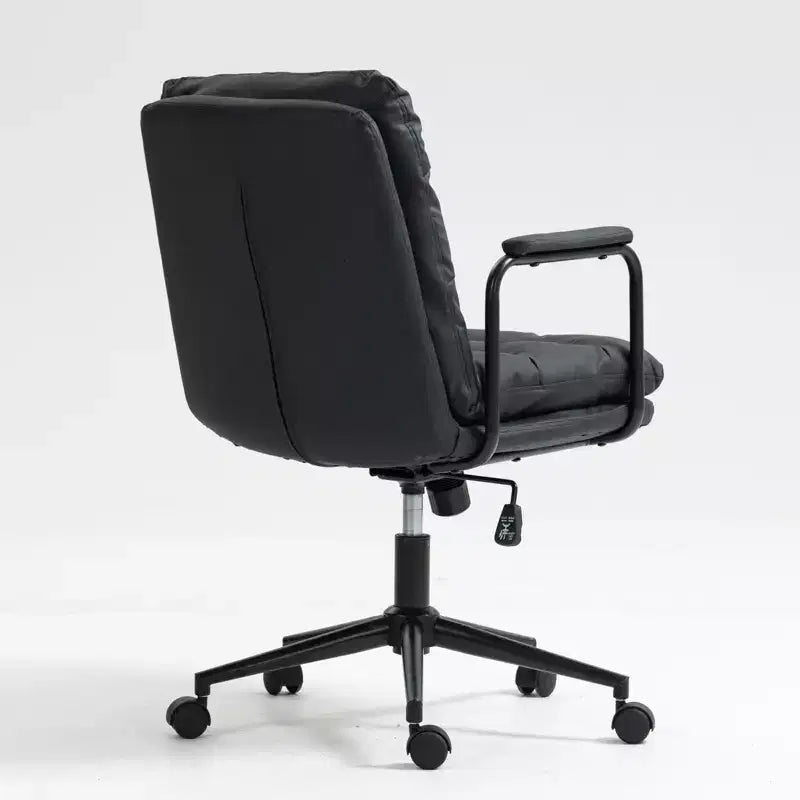 Okak Mid Back Desk Chair, Office Chair with Padded Armrest and Wheels, Computer Chair for Office, Gaming Room, Study