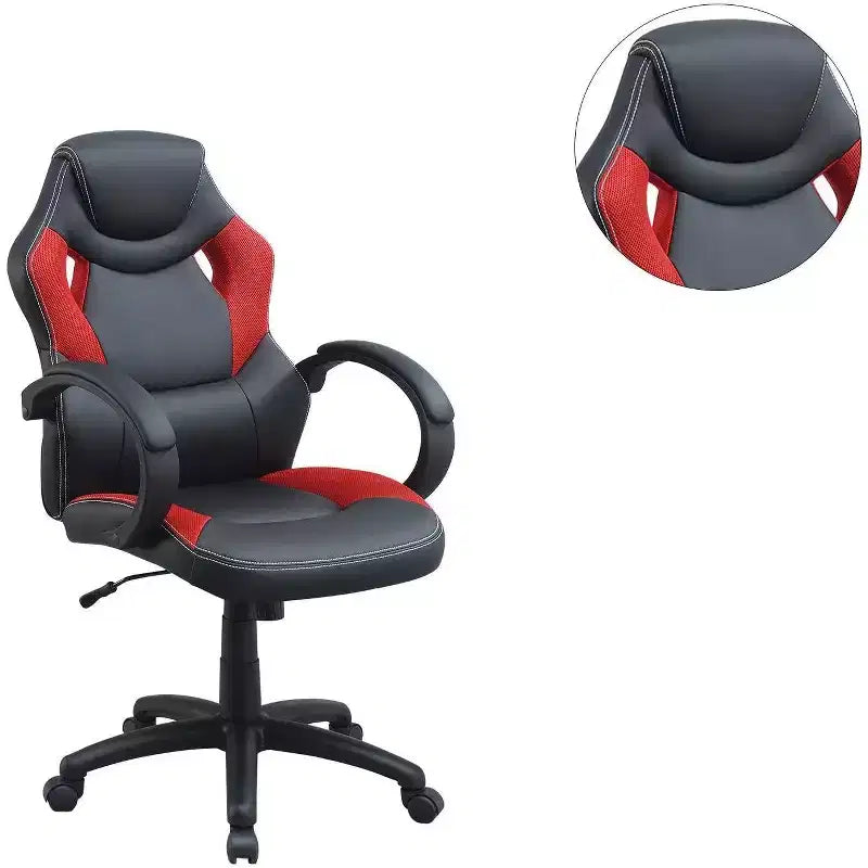 Chaise de bureau Okak réglable en hauteur, chaise de bureau rembourrée avec roulettes, chaise de jeu confortable pour le bureau, le studio, la salle de jeux