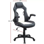 Chaise de bureau Okak réglable en hauteur, chaise de bureau rembourrée avec roulettes, chaise de jeu confortable pour le bureau, le studio, la salle de jeux