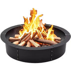 COZONY 36 Inch Fire Pit Ring, Interlocking Steel Panels for Outdoor Wood Burning Fire Pit, Easy Install