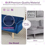 TYBOATLE 65 Convertible Loveseat Sofa Bed with USB Ports, 3-Position Adjustable Backrest, Modern Tufted Small Sofa