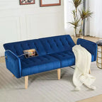 TYBOATLE 65 Convertible Loveseat Sofa Bed with USB Ports, 3-Position Adjustable Backrest, Modern Tufted Small Sofa