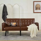 TYBOATLE 65 Convertible Loveseat Sofa Bed with USB Ports, 3-Position Adjustable Backrest, Modern Tufted Small Sofa