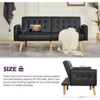 TYBOATLE 65 Convertible Loveseat Sofa Bed with USB Ports, 3-Position Adjustable Backrest, Modern Tufted Small Sofa