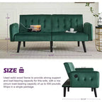 TYBOATLE 65 Convertible Loveseat Sofa Bed with USB Ports, 3-Position Adjustable Backrest, Modern Tufted Small Sofa