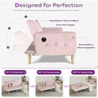 TYBOATLE 65 Convertible Loveseat Sofa Bed with USB Ports, 3-Position Adjustable Backrest, Modern Tufted Small Sofa