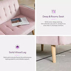 TYBOATLE 65 Convertible Loveseat Sofa Bed with USB Ports, 3-Position Adjustable Backrest, Modern Tufted Small Sofa